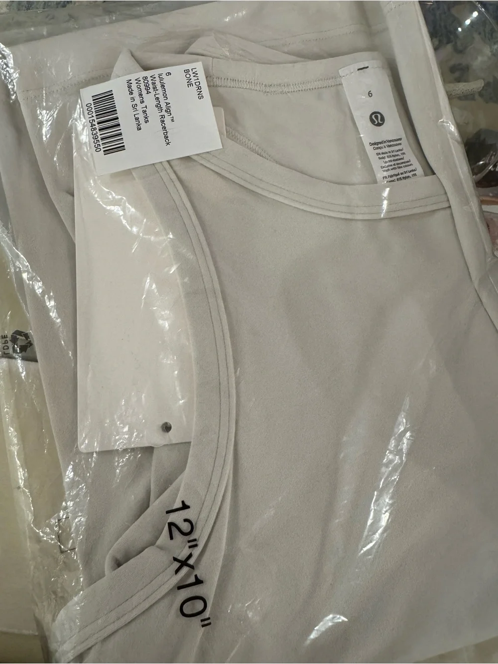 lululemon Align Waist Length Tank Sz 6 Bone - Picture 3 of 3